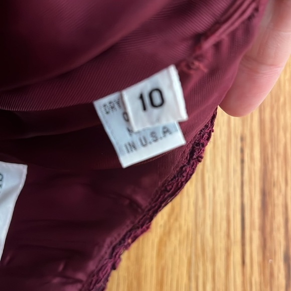 CHRIS KOLE vintage maroon and plum lace strapless dress size 10 - Picture 4 of 5